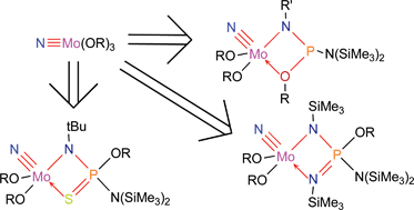 Graphical abstract: Reactions of trialkoxynitridomolybdenum with low-coordinate phosphorus compounds containing a P [[double bond, length as m-dash]] N double bond