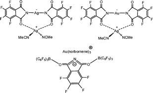 Graphical abstract: Synthesis and structures of gold perfluorophthalimido complexes