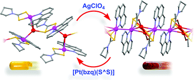 Graphical abstract: Pt–Ag clusters and their neutral mononuclear Pt(ii) starting complexes: structural and luminescence studies