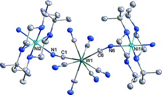 Graphical abstract: Two octacyanometallate-based Ni(ii)W(v) bimetallic assemblies with metamagnetism
