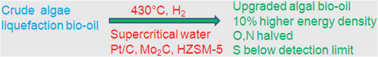 Graphical abstract: Catalytic treatment of crude algal bio-oil in supercritical water: optimization studies