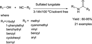 Graphical abstract: Sulfated tungstate: an efficient catalyst for the Ritter reaction