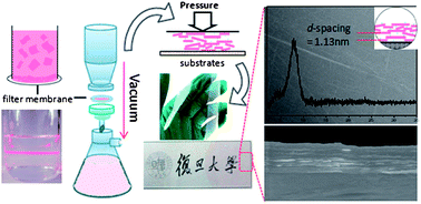 Graphical abstract: Oriented printable layered double hydroxide thin films via facile filtration