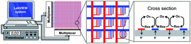 Graphical abstract: Addressable electrode array device with IDA electrodes for high-throughput detection