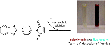 Graphical abstract: A novel reaction-based, chromogenic and “turn-on” fluorescent chemodosimeter for fluoride detection