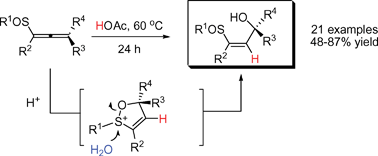 Graphical abstract: Studies on highly regio- and stereoselective hydration of 1,2-allenylic sulfoxides