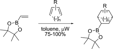 Graphical abstract: A facile microwave-assisted Diels–Alder reaction of vinylboronates