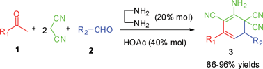 Graphical abstract: Primary 1,2-diamine catalysis III: an unexpected domino reaction for the synthesis of multisubstituted cyclohexa-1,3-dienamines