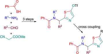 Graphical abstract: A straightforward approach towards 5-substituted thiazolylpeptides via the thio-Ugi-reaction