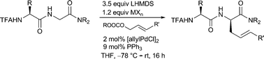 Graphical abstract: Stereoselective palladium-catalyzed allylic alkylations of peptide amide enolates