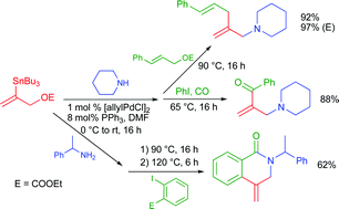 Graphical abstract: Stannylated allyl carbonates as versatile building blocks for the diversity oriented synthesis of allylic amines and amides