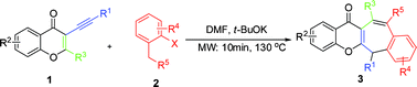 Graphical abstract: Synthesis of novel functional polycyclic chromones through Michael addition and double cyclizations