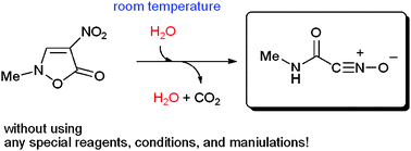 Graphical abstract: An anomalous hydration/dehydration sequence for the mild generation of a nitrile oxide