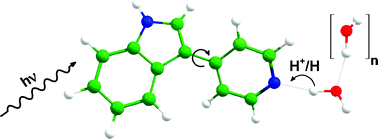 Graphical abstract: On the origin of fluorescence quenching of pyridylindoles by hydroxylic solvents