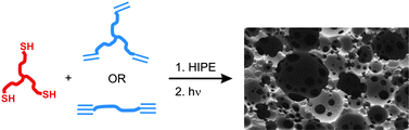 Graphical abstract: Preparation of emulsion-templated porous polymers using thiol–ene and thiol–yne chemistry