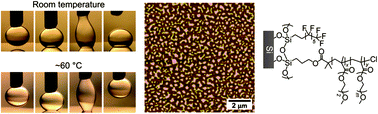 Graphical abstract: Island brushes to control adhesion of water in oil droplets on planar surfaces