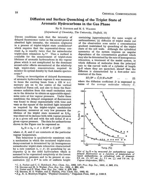 Diffusion and surface quenching of the triplet state of aromatic hydrocarbons in the gas phase