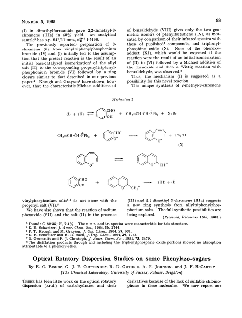 Optical rotatory dispersion studies on some phenylazo-sugars