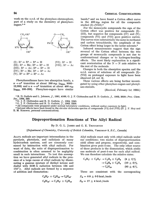 Disproportionation reactions of the allyl radical
