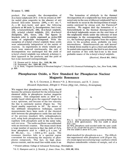 Phosphorous oxide, a new standard for phosphorous nuclear magnetic resonance