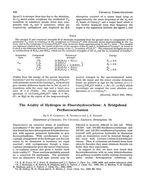 The acidity of hydrogen in fluorohydrocarbons: a bridgehead perfluorocarbanion