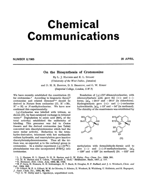 On the biosynthesis of crotonosine