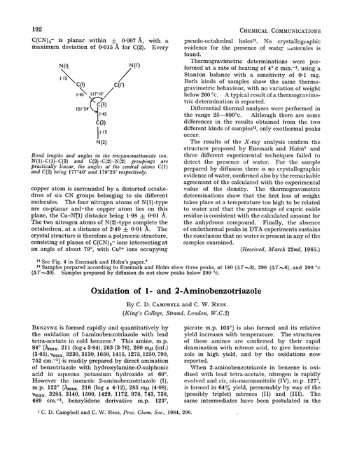 Oxidation of 1- and 2-aminobenzotriazole
