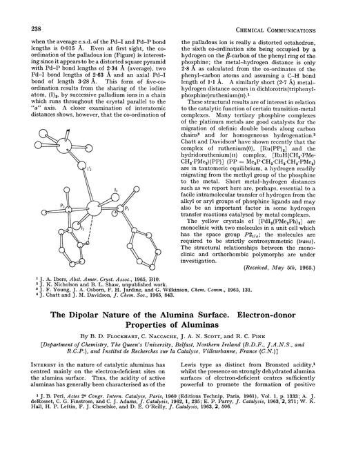 The dipolar nature of the alumina surface. Electron-donor properties of aluminas