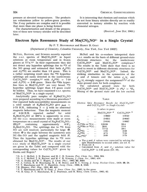 Electron spin resonance study of Mn(CN)5NO2– in a single crystal