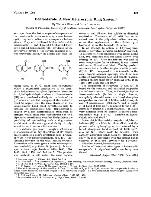 Benziodazole: a new heterocyclic ring system
