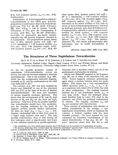 The structure of three naphthalene tetrachlorides