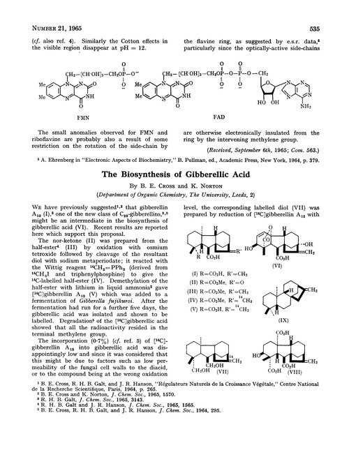 The biosynthesis of Gibberellic acid