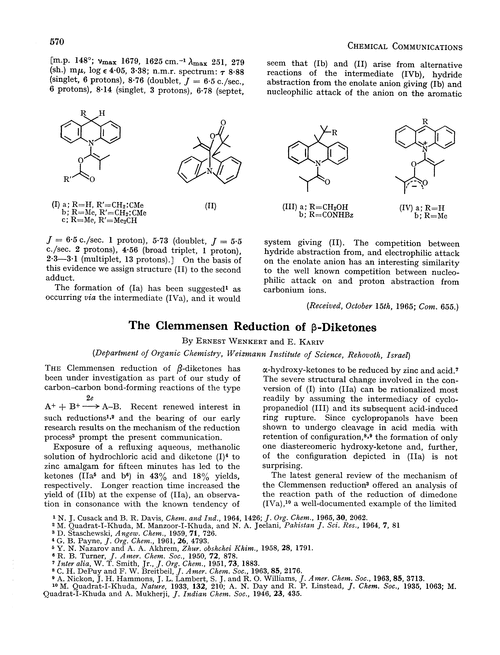 The Clemmensen reduction of β-diketones