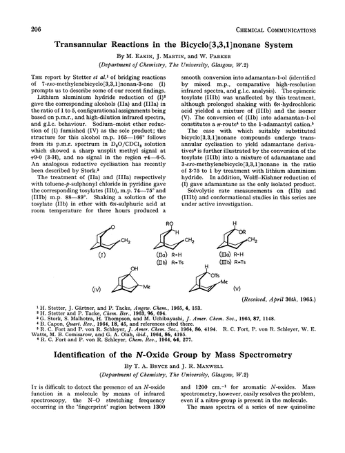 Transannular reactions in the bicyclo[3,3,1]nonane system