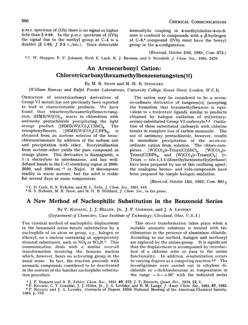 A new method of nucleophilic substitution in the benzenoid series