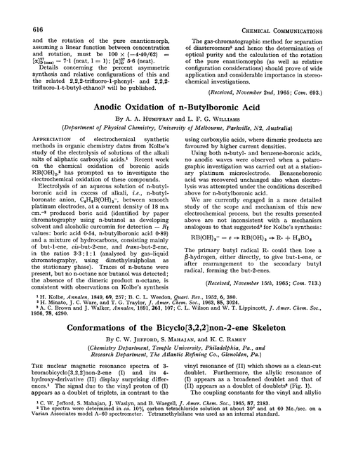 Anodic oxidation of n-butylboronic acid