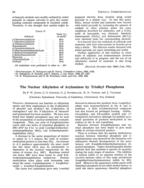 The nuclear alkylation of arylamines by trialkyl phosphates