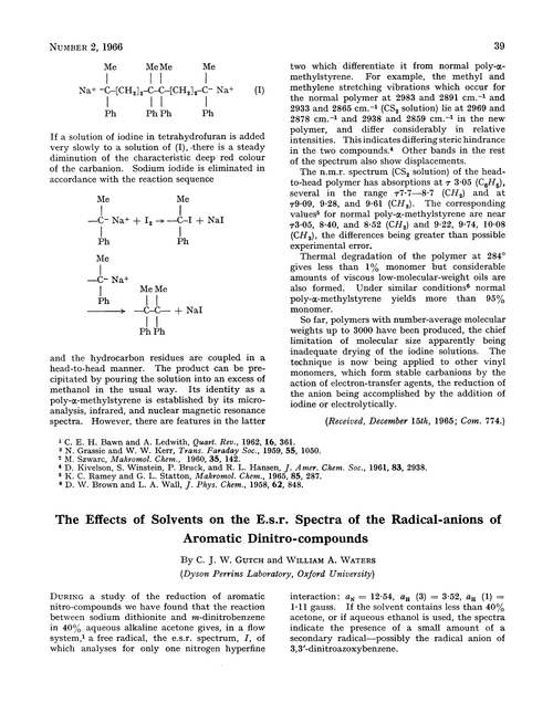 The effects of solvents on the e.s.r. spectra of the radical-anions of aromatic dinitro-compounds