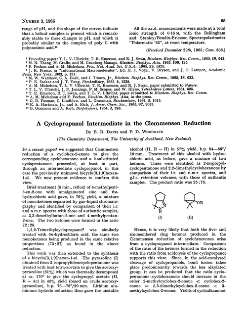 A cyclopropanol intermediate in the Clemmensen reduction