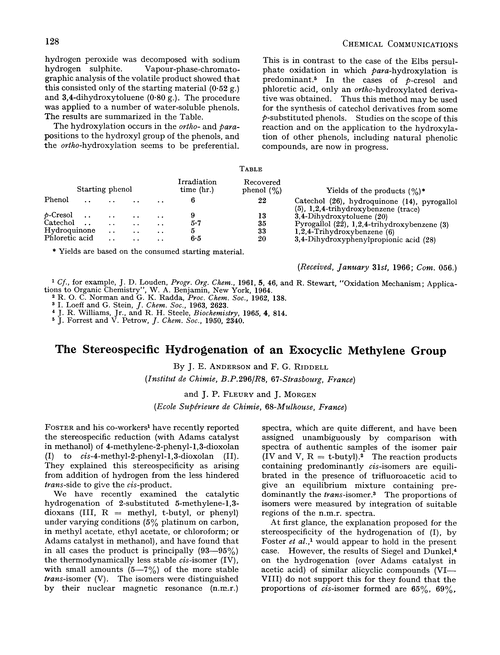 The stereospecific hydrogenation of an exocyclic methylene group