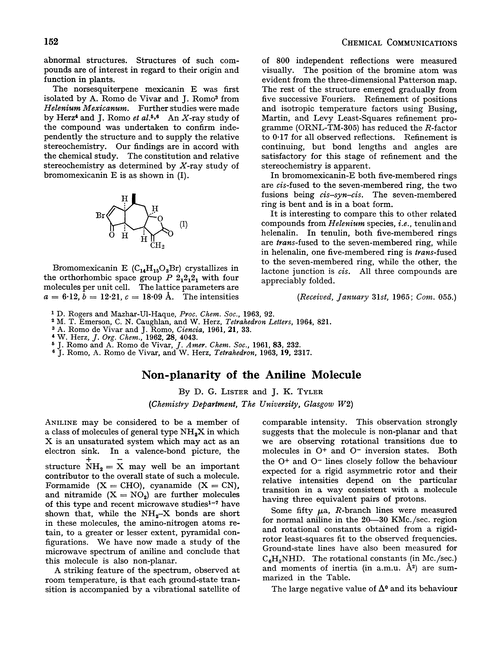 Non-planarity of the aniline molecule