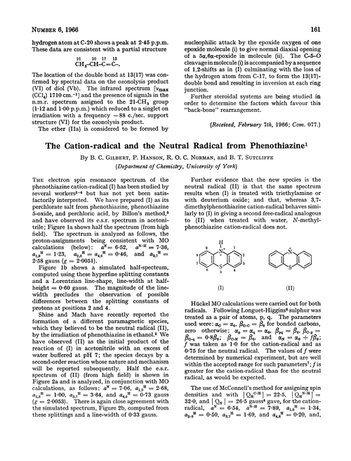 The cation-radical and the neutral radical from phenothiazine