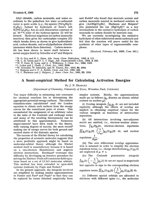 A semi-empirical method for calculating activation energies
