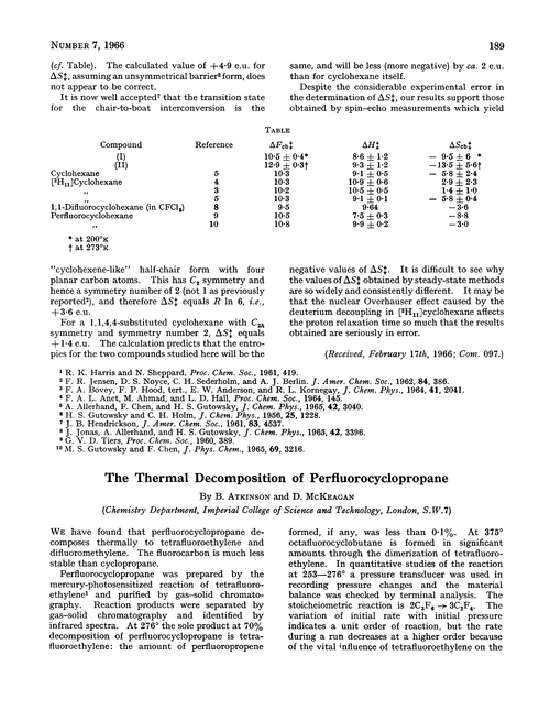 The thermal decomposition of perfluorocyclopropane