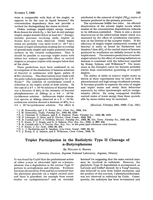 Triplet participation in the radiolytic Type II cleavage of n-butyrophenone