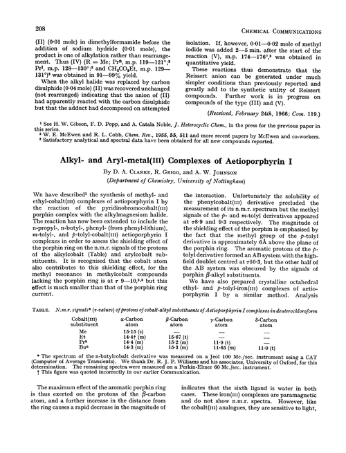 Alkyl- and aryl-metal(III) complexes of aetioporphyrin I