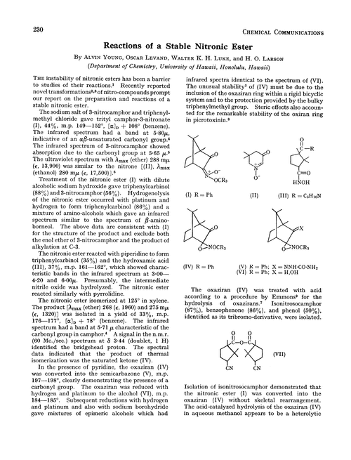 Reactions of a stable nitronic ester