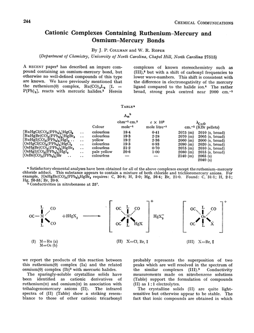 Cationic complexes containing ruthenium–mercury and osmium–mercury bonds