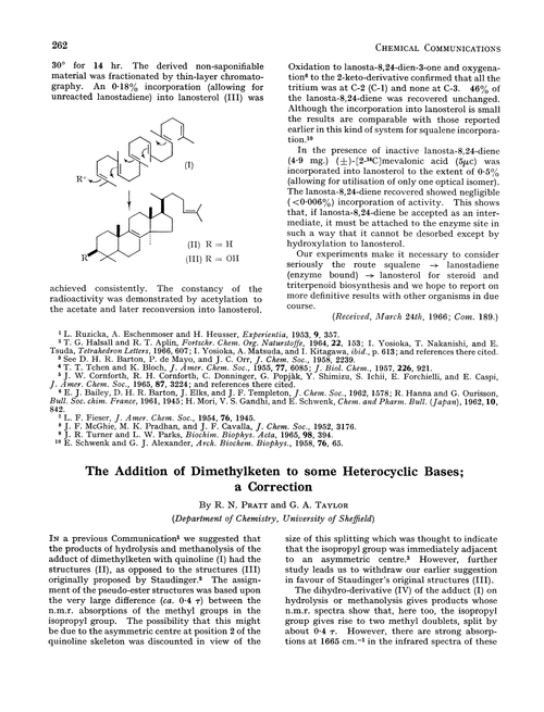 The addition of dimethylketen to some heterocyclic bases; a correction