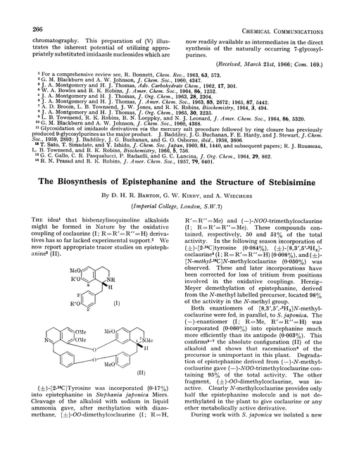 The biosynthesis of epistephanine and the structure of stebisimine